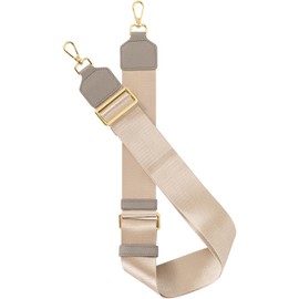 Dom Teporna Shoulder Strap, Genuine Leather Accent, Single Item, Replacement, Adjustable, 24.8 - 43.3 inches (63 - 110 cm) Shoulder Belt, multicolor (pink / gold)
