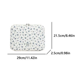 Puffy Laptop Sleeve 13-15.6 Inch Cute Quilted Laptop Protective Case Padded Floral Computer Sleeve for MacBook