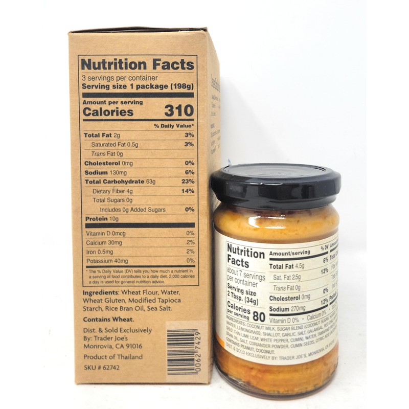 Trader Joe's Thai Wheat Noodles & Peanut Satay Sauce Meal