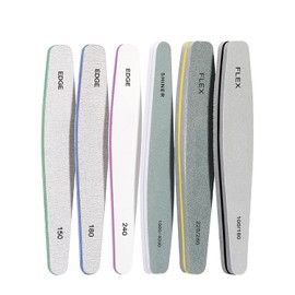 Marcea Nail File Set, Professional Nail Buffer, Nail File for Nail Polishing, Gel Nails, 150, 180, 240, 100/180, 200/280, 1000/4000 Grit, Set of 6