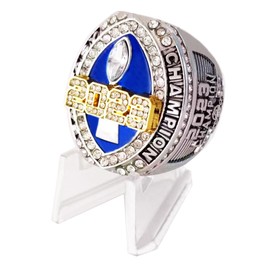 guancrown 2023 Fantasy Football Championship Ring Trophy - Gold And Silver Plated | FFL Champion Ring (size 13, ring included stand)