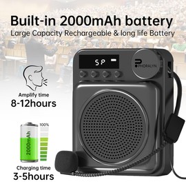 Wireless Voice Amplifier for Teachers, Original Voice Amplifier Wire Microphone with 2 Microphones, Portable Speaker megaphone for Classroom, Training, Meeting, Instructors, Coaches, Games