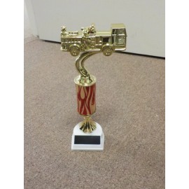 Large fire truck, Firefighter, Fireman award or trophy, about 11" h x 4.75 wide