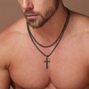 Votvlog Men's Necklace, Cross Chain for Men, Stainless Steel Layered