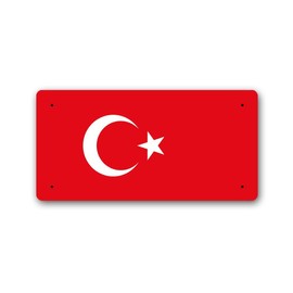 McMug - Turkish Flag - Türkiye - Turkey Metal Sign, Decorative Sign, 200mm x 100mm