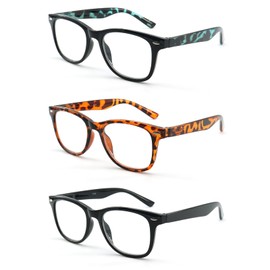 ESAVIA Reading Sunglasses for Men Women Tinted Sunglasses with Readers Spring Hinge Sun Readers Anti Glare UV400 Protection (3packs- CLear Lens, 2.00, x)