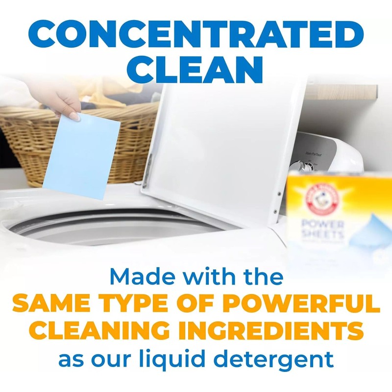 Arm & Hammer Power Sheets Laundry Detergent, Fresh Linen 50ct,