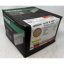 HITACHI 10132  2-1/2" X .131 FH Plastic Strip Nail, DP - Smooth/Bright, 5M/Case