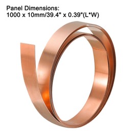 TA-VIGOR 1Pcs Copper Sheet Roll, 1000mm x 10mm x 0.5mm Pure Copper Strip Metal Foil Sheet Plate for Crafts Electrical DIY Projects