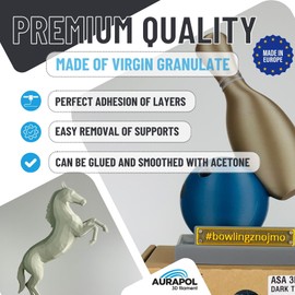 AURAPOL ASA Filament 1.75 mm, 850 g 3D Printer Filament with Precision 1.75 mm +/- 0.02 mm, Premium 3D Filament Compatible with Most FDM(FFF) 3D Printers and 3D Pens, Dark Brass