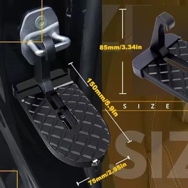 2PCS Car Door Step,Multi-Foldable Aluminum Alloy Car Step Hook for Roof,Portable Car Door Latch Step 400lbs Load Capacity for Most Cars, SUVs, and Trucks