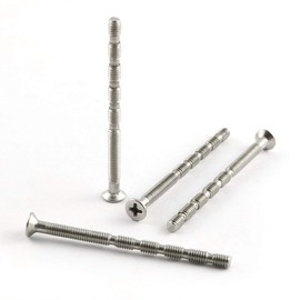 PZRT 4 Sets Cross Recessed Countersunk Head Screw 5x60 Cross Sleeve M5x16 Lock Rounded Head Iron Screw Door Handle Lever Bolt Connector Fixing Cutting Slot Hinge Screw for Door Lock Fixing