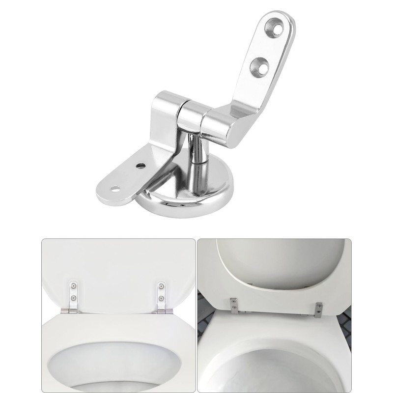 QWORK Toilet Seat Sturdy Hinge Replacement Parts, 2 Set Stainless