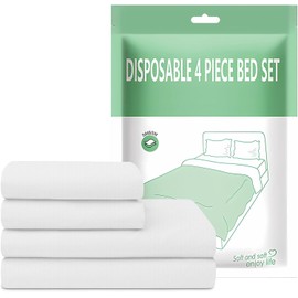 WOYAODONG Disposable Bed Sheets,Portable Ready to use Bedding Set，Quilt Cover and Pillow case Set for Hotel and Travel (Travel 4-Piece ﻿