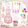 KAEGREEL Kids Baking Chef Set with Unicorn Apron, 26pcs Kid