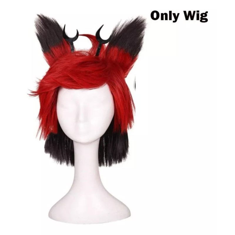 Generic Peluca Corta De Anime De 35 Cm Hotel Alastor