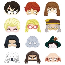 TOPWAYS Mask Pack of 12 Cartoon Mask Party Accessories, Children's Masks Fancy Dress Cosplay for Children Costumes Fancy Dress Cosplay Birthday Party Masks