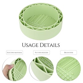 JANKOW Pen Brush Washer, Watercolor Brush Cleaner, Silicone Brush Bowl Clean, Brush Holder Cleaner, Watercolor Painting Water Cup for Acrylic Oil Painti (Green)