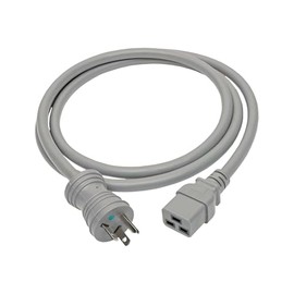 Tripp Lite Hospital-Grade Power Cord (Nema 5-20P to C19), Heavy Duty, 20A, 125V, 12AWG, 6 ft., Grey (P049-006-GY-HG)