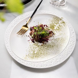 Luxor Dish 10.5” White Porcelain Dinner Plate – Premium Ceramic Tableware for Restaurants, Hotels, and Home – Modern Elegant Design, Scratch-Resistant, Microwave & Dishwasher Safe