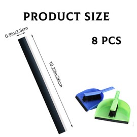 8 Pcs Dustpan Edge Replacement, 26cm Garbage Shovel Closing Edges Straps Garbage Shovel Rubber Lip Strip Plastic Strip Replacement for Dustpan Edge Bar