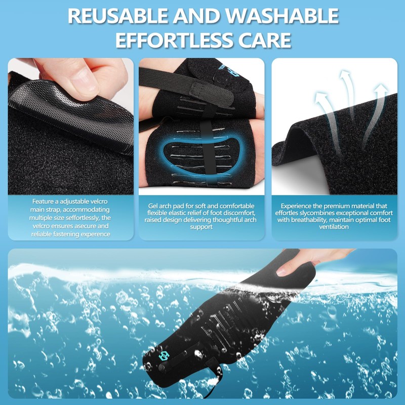 Healrecux Arch Support Braces for Plantar Fasciitis Relief, Adjustable Compression