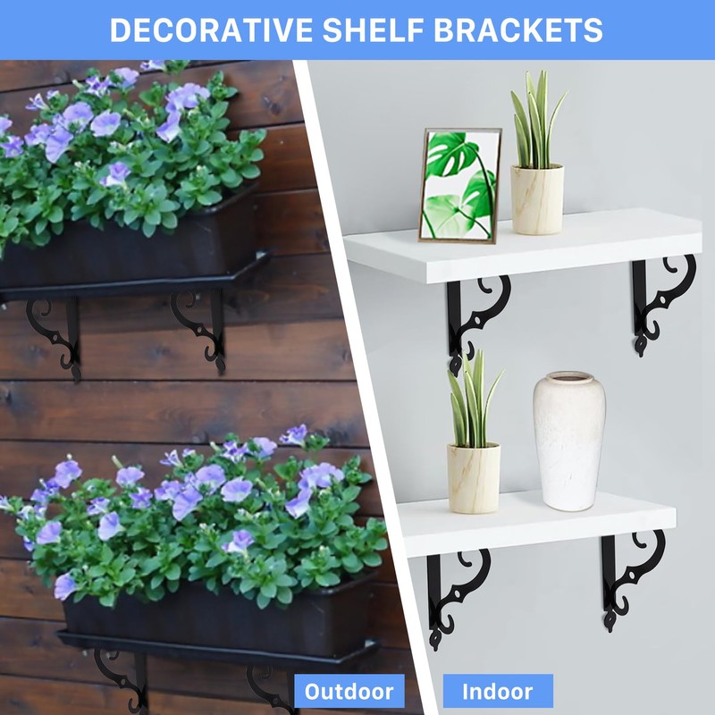 Tivcck 10 Pack Decorative Shelf Brackets,7.4Inch Wall Mounted L Shape
