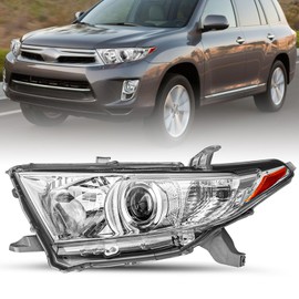SOCKIR Headlight Assembly Fit for 2011 2012 2013 Toyota Highlander Halogen Model, Left Driver Side