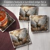 Thirstystone Woodland Deer 4-Pack Tumbled Tile Stone Coasters with Protective