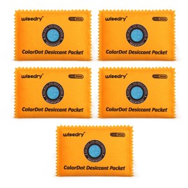 wisedry 100g [5 Packs] Reusable Desiccant Packs for Storage, Rechargeable Color Indicating Silica Gel Desiccant Packets, Moisture Absorbers for Storage Bins, Suitcase, Safe, 3D Filaments, Electronics