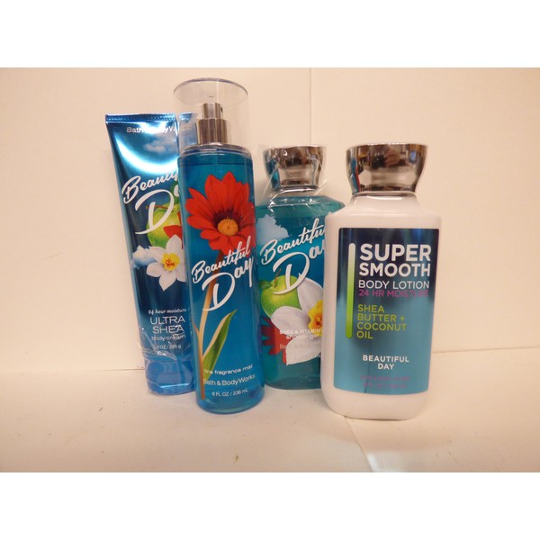 Bath and Body Works Beautiful Day Gift Set of Shower Gel, Lotion, Mist and Body Cream