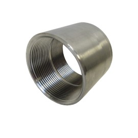 4 Inch NPT Stainless Steel Straight Coupling, 304 SS, Female Thread, Class 150 Pipe Fitting, for Connecting Equal Size Pipes