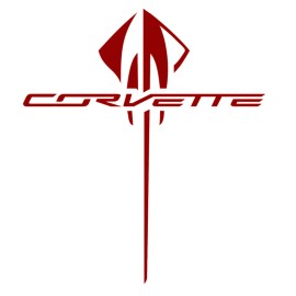 Advanced Trims x2  11'' Corvette Stingray Decal C5 C6 C7 Vinyl Sticker in GLOSS RED
