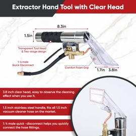 Shop Vac Extractor Kit, Universal Extractor Hose Kit for Shop Vac, Extractor Vacuum Attachment With 25FT Water Line and 10 FT Vacuum Hose & Adapter for Carpet Cleaning