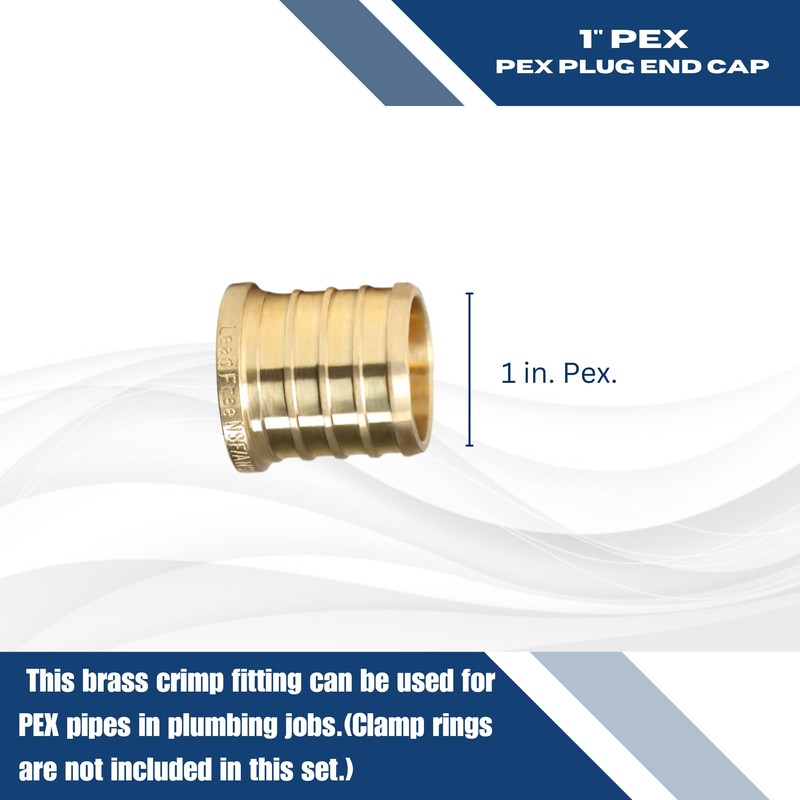 XFITTING Barb Crimp 1 Inch Pex Plug End Cap, Brass,