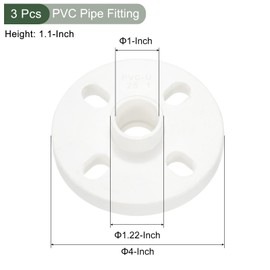 YOKIVE PVC Pipe Fitting, Flange Socket Coupling Connector Pipe Connection, Great for Bathroom, Kitchen, Sink (White, 25-mm/1")