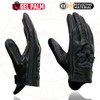 Men's Leather Motorcycle Glove w/Reflective Skull Design & Gel Palm