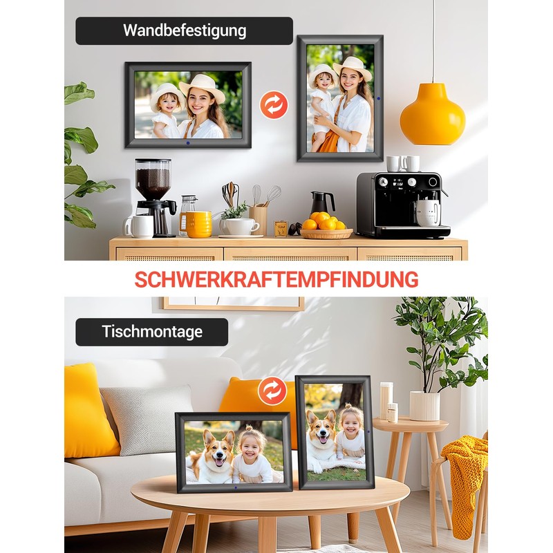 OBVHNUA Digital Photo Frame 10.1 Inch Electronic Photo Frame 1280