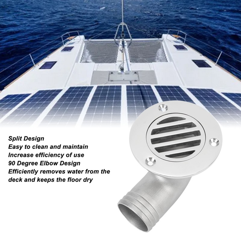 Boat Deck Drain 90 Degree Elbow 316 Stainless Steel Split
