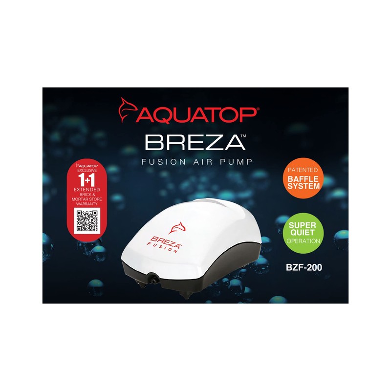 Aquatop Fusion Aquarium Air Pump Single Outlet, Super Quiet, up