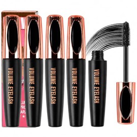 4D Silk Fiber Mascara, Waterproof & Smudge Proof, Volumizing Lash (4 Packs) | Extension Voluminous Fiber Mascara Mascara Long-Lasting No Flaking Natur