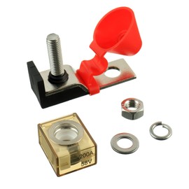 HUAREW MRBF Terminal Block Fuse Holder Single Stud 5/16" (M8) Compact Rated Battery Fuse 200A