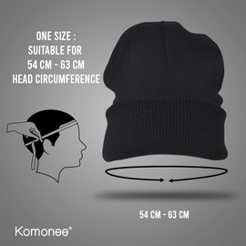 Beanie Hat Plain Black Soft Comfortable Casual for Men Women Warm Knitted Winter Woolly Skully Ski Headwear (Pack of 1)