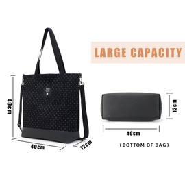 KALIDI Large Women's Shoulder Bag/Handbag Canvas Bag Shoulder Bag Tote Pack Shopper Casual Hobo Bag Crossbody Bag for School Office Work Travel Excursion Shopping, Yh002