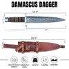 Real Steel Craft Damascus Steel Dagger, Arkansas Toothpick Knife with