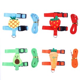 YS0911 Rabbit Harness and Leash Set Adjustable for Small Animals Ferrets Piggies Hedgehogs Outdoor Walking Cute Decorations Rabbit Harness Leash