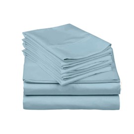 Luxury Hotel Style Microfiber Sheets - Full XL Size, 6 Piece Set, Deep Pockets, Breathable, Light Blue