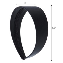 Motique Accessories White 2 Inch Wide Satin Hard Headband with No Teeth Head band for Women and Girls