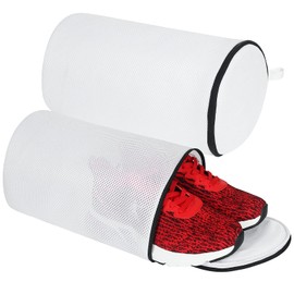 Vivifying Shoes Wash Bags, Set of 2 Mesh Shoes Laundry Bag with Zip Closure for Sneakers, Socks, Bras
