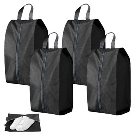 4 Pcs Travel Shoe Bag，Shoe Bags,Shoe Bags for Travel，Waterproof Dust Proof Shoe Bags for Storage Portable Travel Shoe Bag for Packing Unisex Shoe Pouch with Daily and Travel Use Black